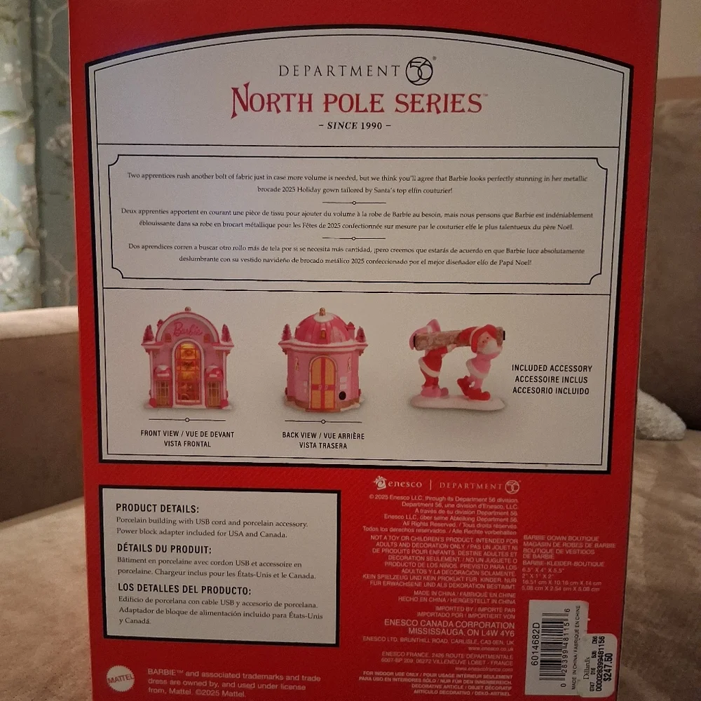 Dept 56 North Pole Series Barbie Gown Boutique - Picture 3 of 5